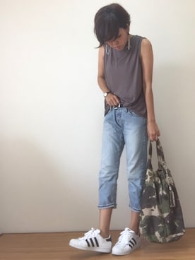 「カモフラバッグ」｜tamiさん（レディース・159cm）の夏コーディネート