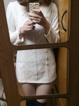 「アイテム（チュニック、ベージュ系）」を使った、MiyaWangさん（レディース・172cm）の春コーディネート