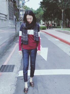 「WINTER STYLE」｜「アイテム（デニムパンツ）」を使った、An_niさん（レディース・170cm）の冬コーディネート