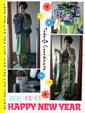 「あけおめ」｜「アイテム（その他）」を使った、うちーさん（レディース・159cm）の冬コーディネート