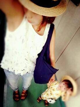 「#203（ニイマルサン）のアイテム（バッグ）」を使った、CHI-TANさん（レディース・159cm）の夏コーディネート