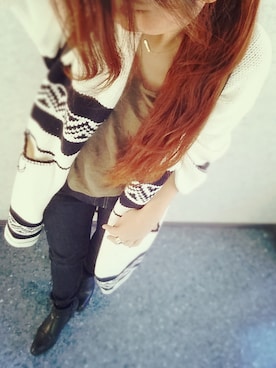 「#203（ニイマルサン）のアイテム（リング）」を使った、CHI-TANさん（レディース・159cm）の秋コーディネート