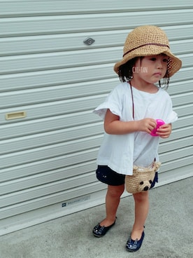 「babygap」｜「アイテム（バレエシューズ）」を使った、CHI-TANさん（キッズ・90cm）の夏コーディネート