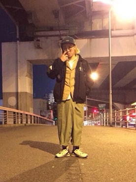 「タイパンツ」｜「アイテム（ジャケット/アウター）」を使った、ishida kenjiさん（メンズ・167cm）の冬コーディネート