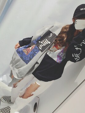 「M.Y.O.B（エム.ワイ.オー.ビー）のアイテム（スウェット）」を使った、megumiさん（レディース・155cm）の秋コーディネート