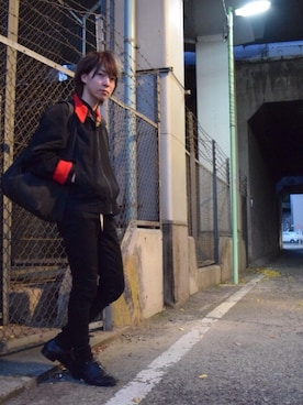 「soe（ソーイ）のアイテム（ブルゾン）」を使った、kyoyaさん（メンズ・170cm）の秋コーディネート