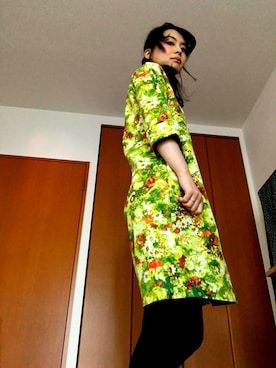 「GLOBAL WORK（グローバルワーク）のアイテム（ワンピース、グリーン系）」を使った、ゆりゆりゅうさん（レディース・167cm）の春コーディネート