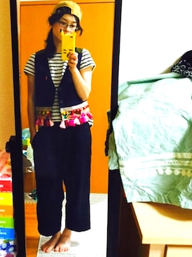「チチカカ（チチカカ）のアイテム（その他アウター、ブルー系）」を使った、ゆりゆりゅうさん（レディース・167cm）の夏コーディネート