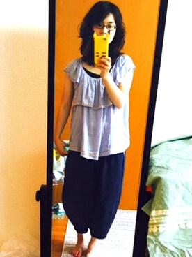 「PAGEBOY（ページボーイ）のアイテム（Tシャツ/カットソー、その他）」を使った、ゆりゆりゅうさん（レディース・167cm）の夏コーディネート