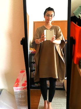 「NICE CLAUP（ナイスクラップ）のアイテム（ワンピース、ベージュ系）」を使った、ゆりゆりゅうさん（レディース・167cm）の秋コーディネート
