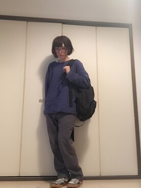 「ツイードパンツ」｜「アイテム（スニーカー）」を使った、ちばゆきさん（レディース・157cm）の秋コーディネート