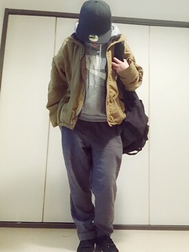 「ツイードパンツ」｜「アイテム（キャップ）」を使った、ちばゆきさん（レディース・157cm）の秋コーディネート