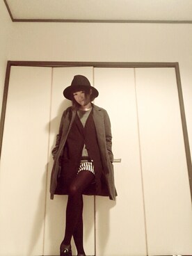 「NADA.（ナダ）のアイテム」を使った、ちばゆきさん（レディース・157cm）の冬コーディネート