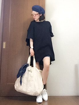 「patagonia」｜「アイテム（ハンチング/ベレー帽）」を使った、ちばゆきさん（レディース・157cm）の春コーディネート