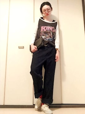 「RED KAP（レッドキャップ）のアイテム」を使った、ちばゆきさん（レディース・157cm）の夏コーディネート