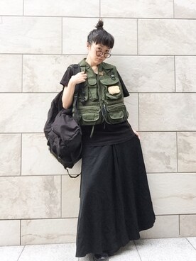 「ドラフトCLB」｜ちばゆきさん（レディース・157cm）の夏コーディネート