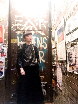 「HYKE」｜「アイテム（ナイロンジャケット）」を使った、ちばゆきさん（レディース・157cm）の秋コーディネート