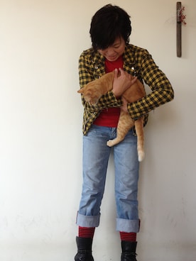 「BEAMS BOY（ビームスボーイ）のアイテム（ライダースジャケット）」を使った、sayurinさん（レディース・157cm）の春コーディネート