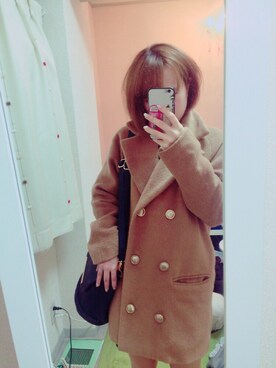 「EGOIST（エゴイスト）のアイテム（チェスターコート）」を使った、✴︎あいみ✴︎さん（レディース・156cm）の冬コーディネート