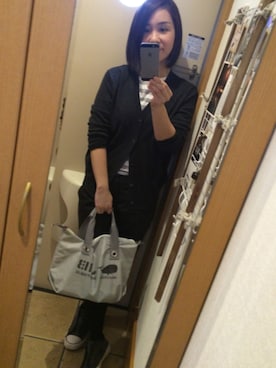 「JIB（ジブ）のアイテム（バッグ）」を使った、Tomoさん（レディース・158cm）の冬コーディネート