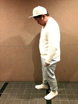 「丸首ニット」｜naveさん（メンズ・170cm）の冬コーディネート