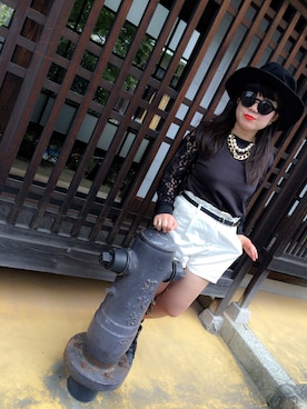 「WEGO（ウィゴー）のアイテム（Tシャツ/カットソー、ブラック系）」を使った、amitasoさん（レディース・151cm）の秋コーディネート