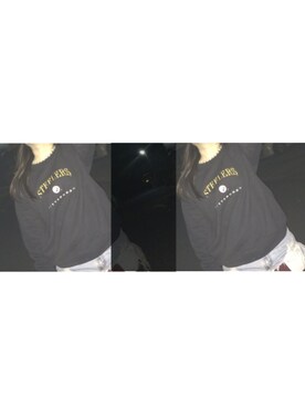 「古着のアイテム（スウェット、ブラック系）」を使った、amitasoさん（レディース・151cm）の春コーディネート