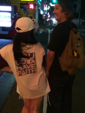 「kingpinのアイテム（Tシャツ/カットソー、ホワイト系）」を使った、amitasoさん（レディース・151cm）の夏コーディネート