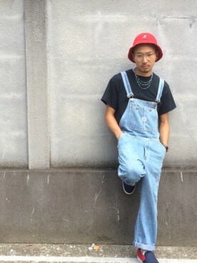 「80s」｜「アイテム（オールインワン・サロペット）」を使った、Daikanさん（メンズ・165cm）の夏コーディネート
