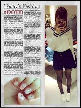 「Heather（ヘザー）のアイテム（ニット/セーター、ホワイト系）」を使った、たむたむさん（レディース・158cm）の秋コーディネート