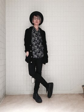 「L.H.P（エルエイチピー）のアイテム（カーディガン/ボレロ）」を使った、Dsuke kobayashiさん（メンズ・178cm）の冬コーディネート