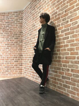 「L.H.P（エルエイチピー）のアイテム（チェスターコート）」を使った、Dsuke kobayashiさん（メンズ・177cm）の冬コーディネート
