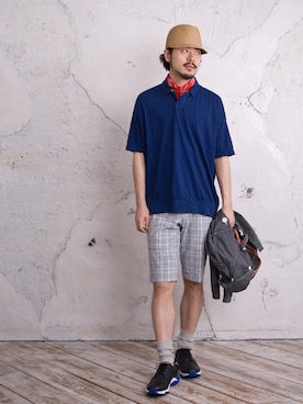 「ジャパンブルー」｜「アイテム（ニットキャップ/ビーニー）」を使った、second2さん（メンズ・176cm）の夏コーディネート