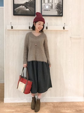 リナさん（レディース・160cm）の冬コーディネート