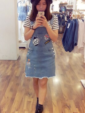 「CHA CHA'S HOUSE OF ILL REPUTE（チャチャズハウスオブイルリピュート）のアイテム」を使った、Elaine hungさん（レディース・153cm）の夏コーディネート