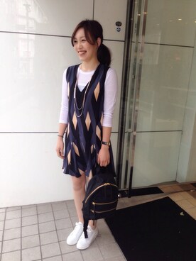 「Marc by Marc Jacobs（マークバイマークジェイコブス）のアイテム（スニーカー）」を使った、ayakoさん（レディース・166cm）の春コーディネート