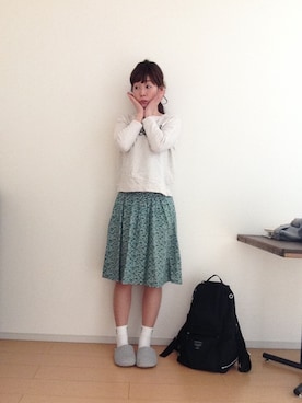 「函館」｜「アイテム（スウェット）」を使った、hakosinさん（レディース・160cm）の春コーディネート