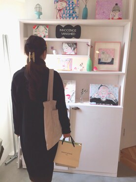 「PAGEBOY（ページボーイ）の起毛タートルネックロングワンピース（ワンピース、グリーン系）」を使った、micanさん（レディース・158cm）の春コーディネート