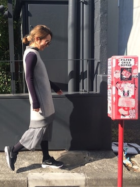 「リブタートルネック」｜「アイテム（ワンピース/ドレス）」を使った、ARiK☺︎さん（レディース・156cm）の冬コーディネート
