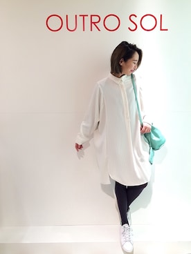 「白いスニーカー」｜「アイテム（シャツワンピース）」を使った、ARiK☺︎さん（レディース・156cm）の春コーディネート