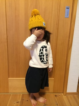 「Lee（リー）のアイテム（ハット）」を使った、RIO♡さん（キッズ・90cm）の秋コーディネート