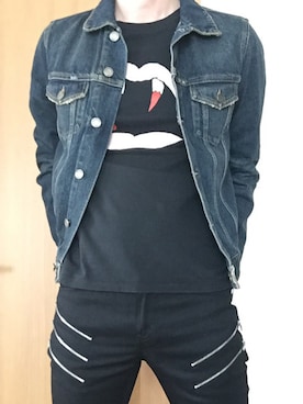 「SAINT LAURENT PARIS（サンローランパリ）のアイテム（デニムジャケット）」を使った、rowrewさん（メンズ・178cm）の秋コーディネート