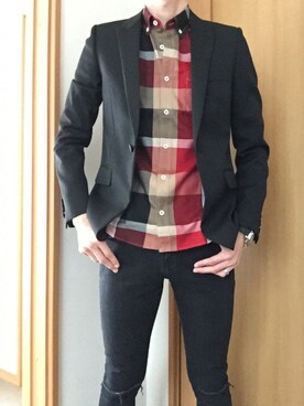 「BLACK LABEL CRESTBRIDGE（ブラックレーベル・クレストブリッジ）のアイテム（Shirts、その他）」を使った、rowrewさん（メンズ・178cm）の秋コーディネート