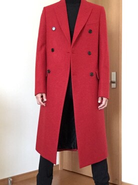Dior hommeのチェスターコートを使った人気ファッションコーディネート 