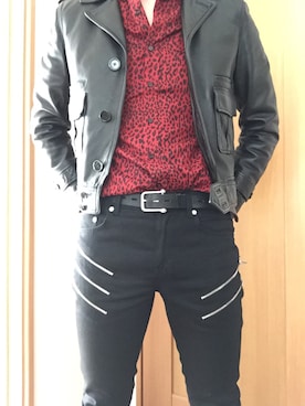 「SAINT LAURENT PARIS（サンローランパリ）のアイテム（ブルゾン）」を使った、rowrewさん（メンズ・178cm）の冬コーディネート