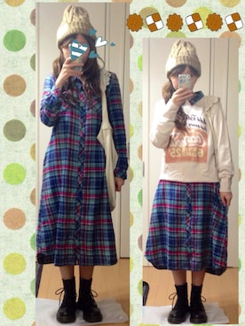 「FURFUR（ファーファー）のfurfurロゴトートバッグ（トートバッグ、ホワイト系）」を使った、さちこさん（レディース・154cm）の秋コーディネート