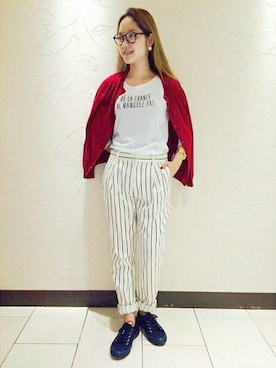 「SLOBE IENA（スローブイエナ）のアイテム（アンサンブル）」を使った、イエナスローブ天王寺　スタッフさん（レディース・157cm）の秋コーディネート
