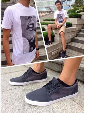 「DC SHOES（ディーシーシューズ）のアイテム（その他シューズ）」を使った、wadeさん（メンズ・183cm）の夏コーディネート