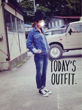 「Ungrid（アングリッド）のインディゴフレイドヘムストスリ（デニムパンツ）」を使った、mah.1855さん（レディース・157cm）の夏コーディネート