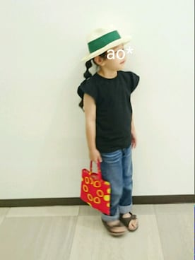 「5歳」｜「アイテム（ハンドバッグ）」を使った、ao*shuuu*さん（キッズ・110cm）の春コーディネート